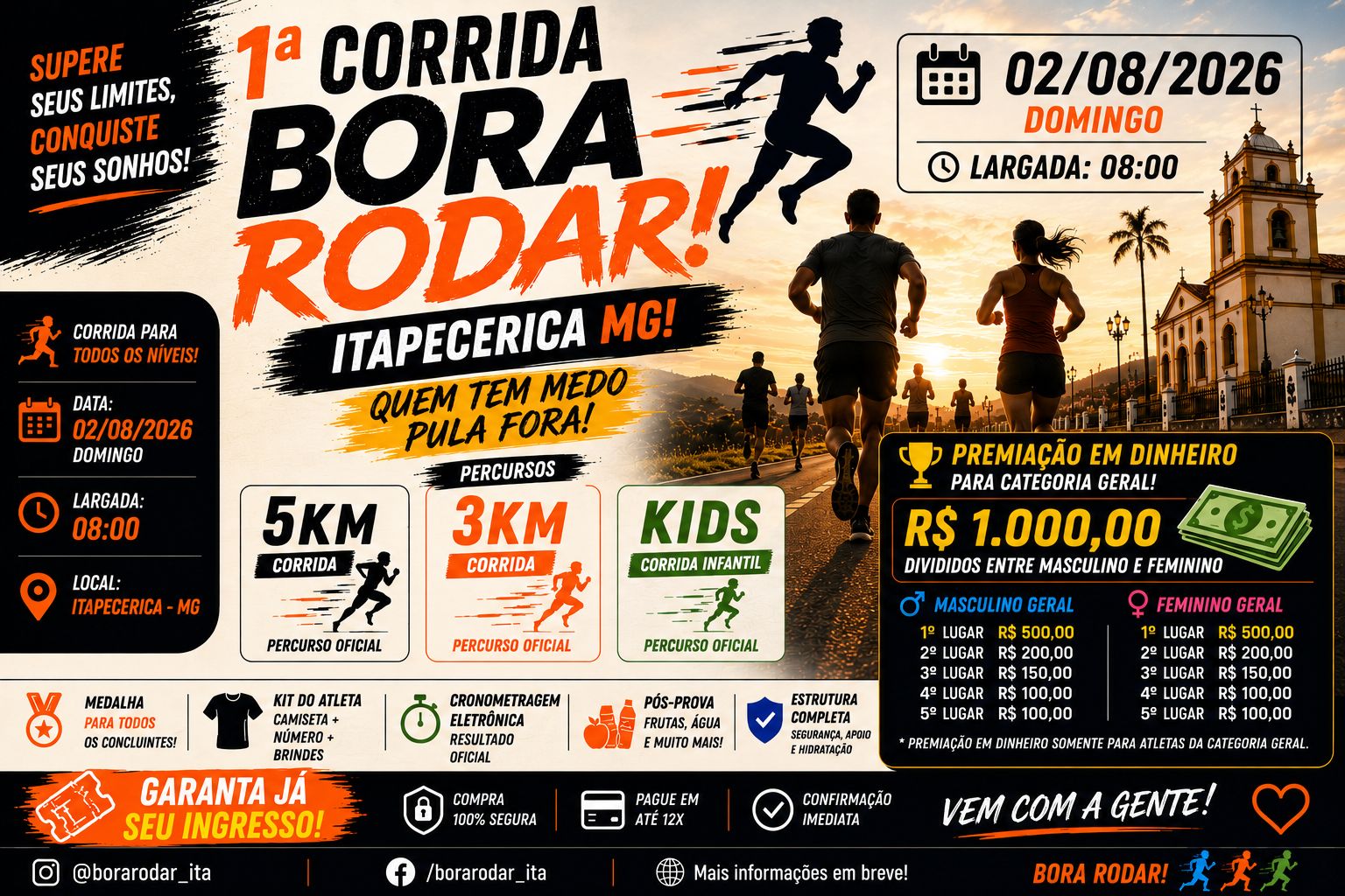 1ª Corrida Bora Rodar - Itapecerica MG